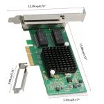 Intel I350-T4 PCI-E Quad Port RJ45 Gigabit Server Adapter showcasing four Ethernet ports and robust build quality, ideal for enterprise networking.