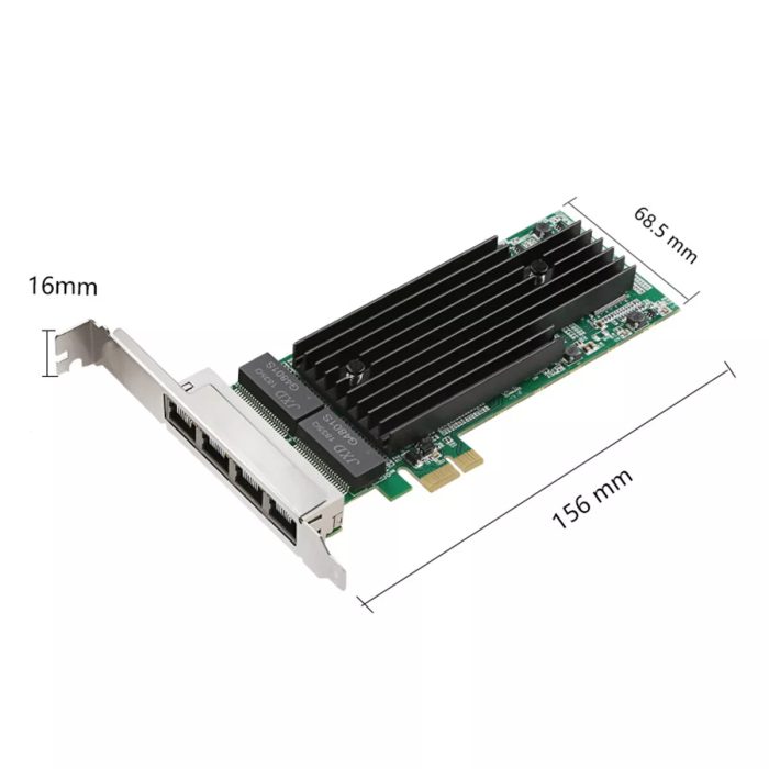 PCIe Gigabit Network Card - 4-Port RJ45 Server LAN Card with Intel 82576EB Chipset | TRANSUTON NETWORKS